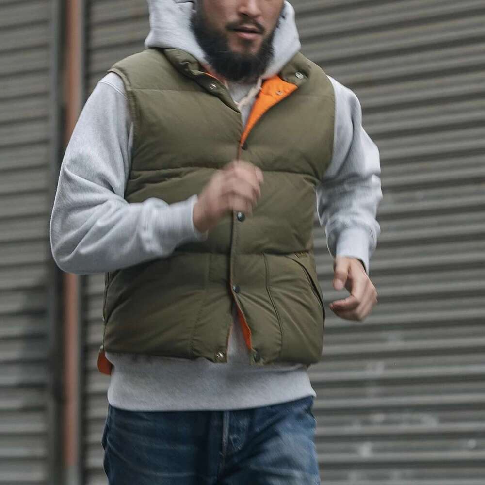 Red Bronson Trail Down Vest Retro-Inspired Men's Water-Resistant Puffer Waistcoat