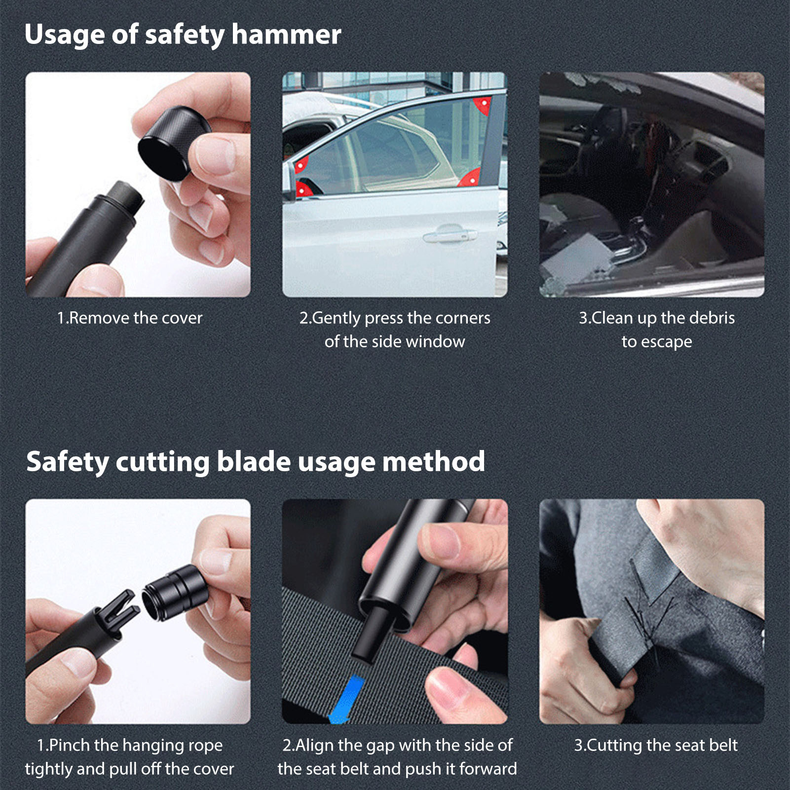 New Window Safety Hammer Glass Breaker Seat Belt Cutter Life Saving Escape Car Emergency Tool For Vehicle
