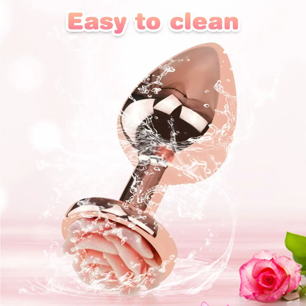 3Size Anal Plug Buttplug Rose Shape Anal Sex Toys for Men Women Beginners Advanced Users Sex Toy for Vagina Training But Plug 241031