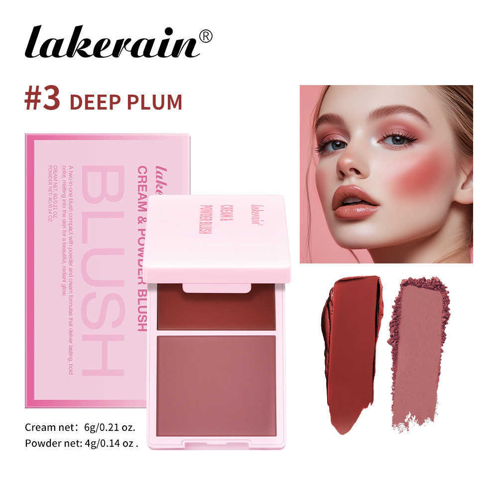 lakerain blush Cream & Powder 2-in-1 Plate Long-lasting Delicate Blush plate patrick blush Y240815