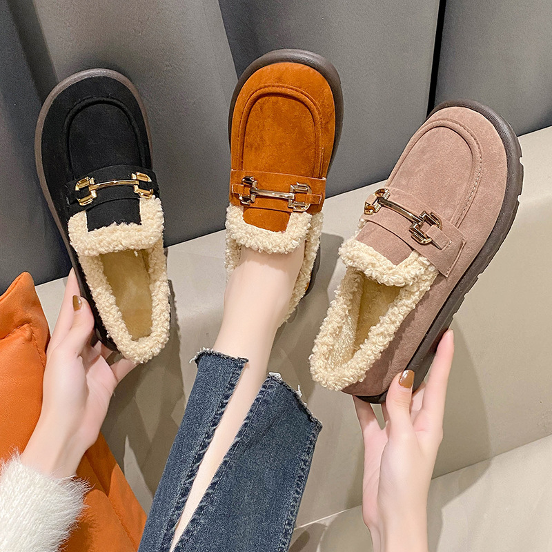 2024 New Free Shipping Designer Slippers Suitable for Women Flat Slippers Thick Bottom Hairy Shoes with Velvet Warmth Baotou