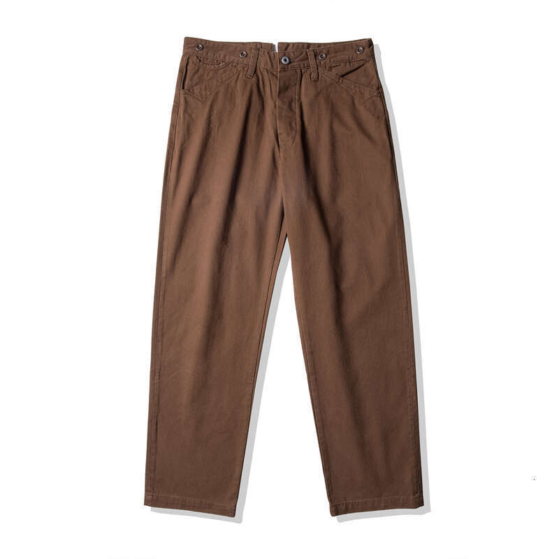 Red Tornado Chino Pants Retro Style Men's Cinch Back Casual Trousers Straight Fit