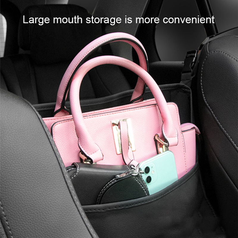 New Leather Car Storage Bag Between Front Seat Can Use As Wallet Cup Holder Tissue Box Multifunction Organizer Pocket Auto Supplies