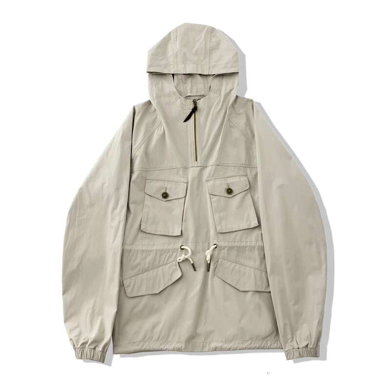 Red Tornado Lightweight Anorak Jacket Retro Inspired Outdoor Men's Quarter-Zip Smock Coat