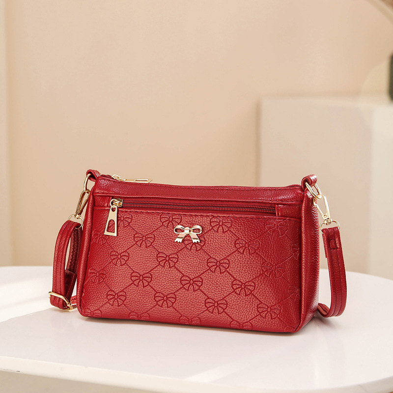 Yongxing White Horse Leather Korean Edition Fashion Women's Single Cross Shoulder Small Mom Leisure Bag