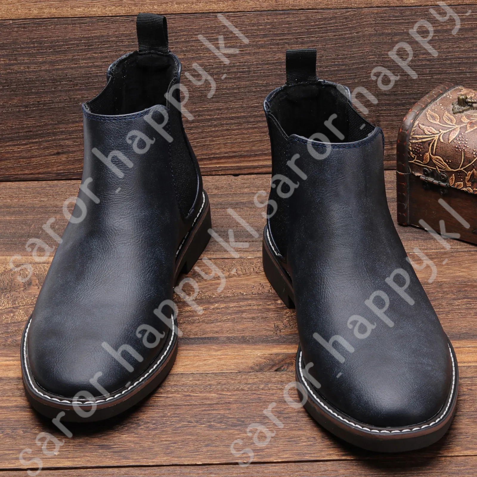 2024 Retro Chelsea Boots Men Brand Comfortable Fashion Leather Ankle Men Boots 146