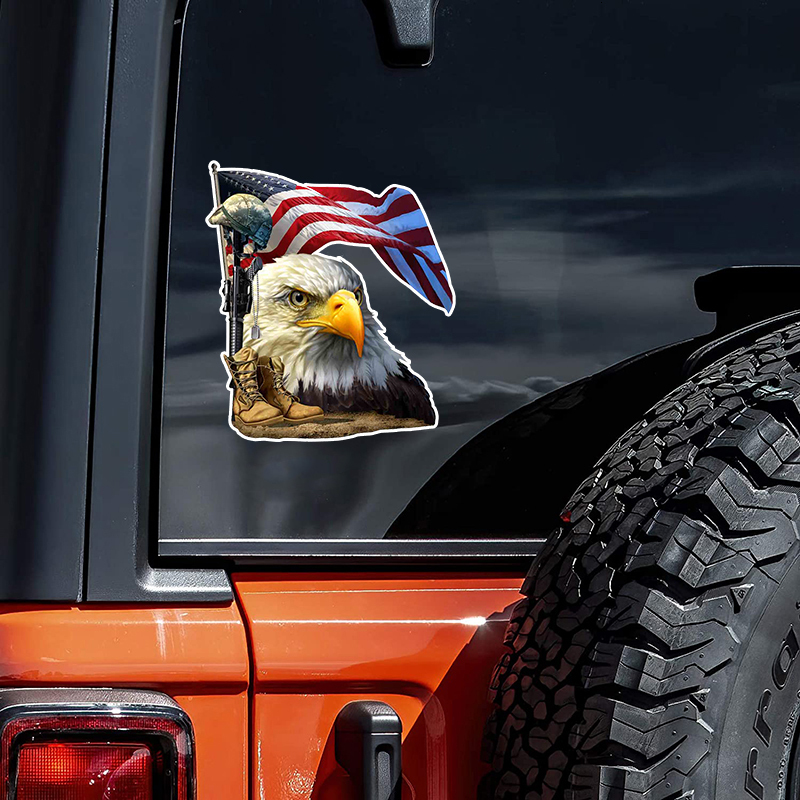 New Sticker Our Bald Eagle American Flag Waterproof Vinyl Decal Window Car Accessories