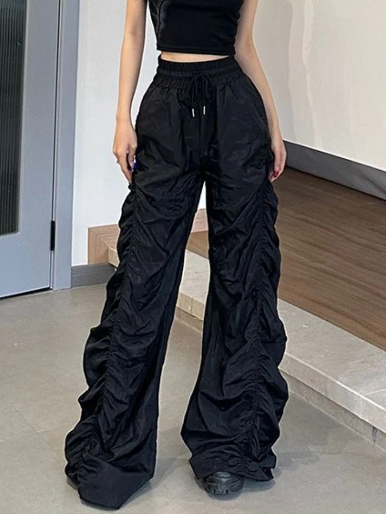 Pants Women Personality Harajuku All-match Simple Holiday Students Ulzzang Streetwear Trendy Solid Leisure Floor Length 241031