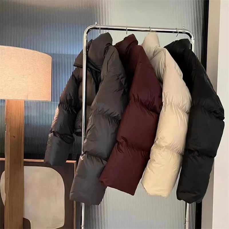 2024 Korean Parkas Puffy Coats Women Bomber Fashion Korean Winter Thick Warm Simple Shorts Coats Streetwear All Match Chic J 241031