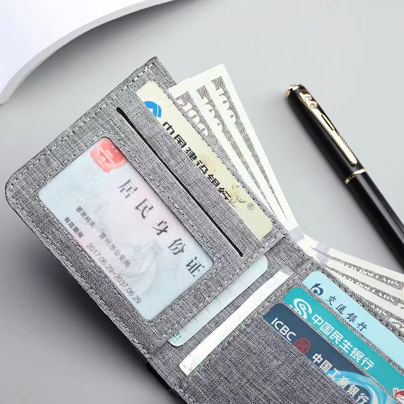 New designer canvas wallet, men's fashion brand, fashionable, simple and casual wallet, functional driver's license integrated bag, multi po