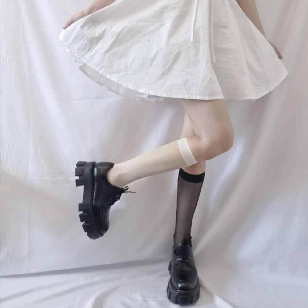 Solid Color Stocking Sexy Black White Long Stocks Over-the-calf Socks Lolita JK Cosplay Socks Womens Hosiery Thigh Stockings 241031