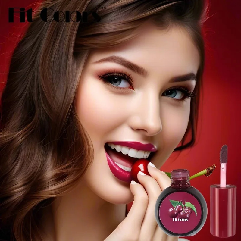 Cherry Juice Red Liquid Blush Black Mirror Water Light Lip Tint Moisturizing Sexy Red Cheek Makeup Long Lasting Color Cosmetic 241031