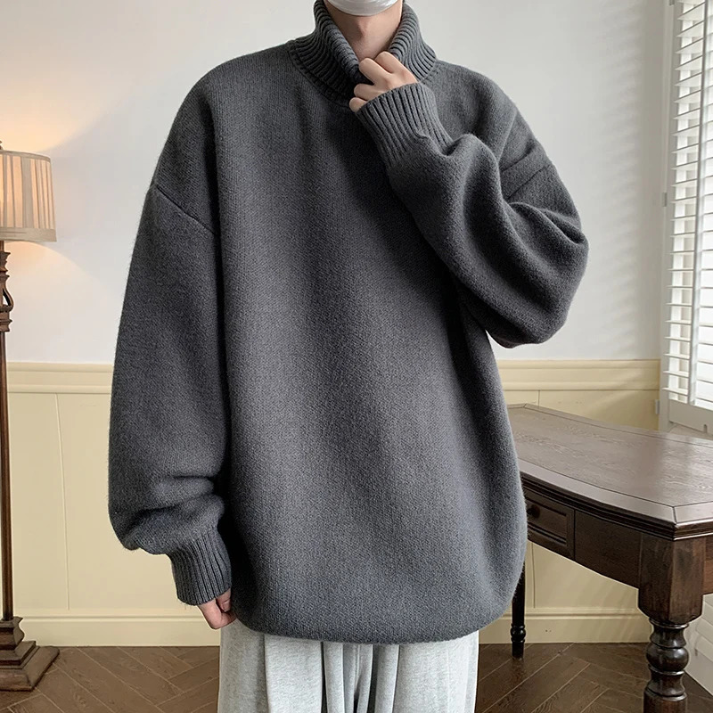 White Sweater Male Winter Pullover Sweater For Turtleneck Men Clothes Black Knit Sweater Turtleneck Man Clothes Autumn 2024 241031
