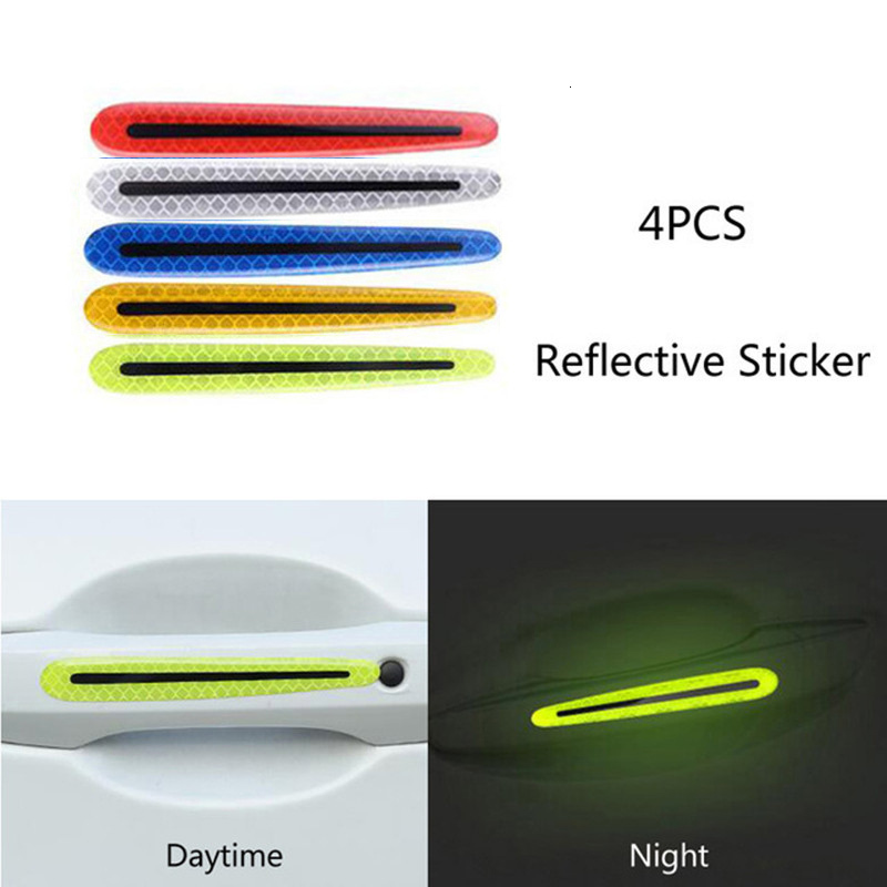 New Wheel Hub Reflective Stripes Door Handle Safety Car Rear Warning Tape Automobile Sticker Exterior Accessorie