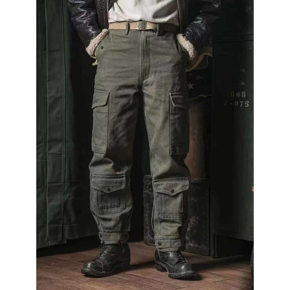 Red Bronson A-10 Modified Flying Trousers 18Oz Twill High Waist Cargo Pants Ameki