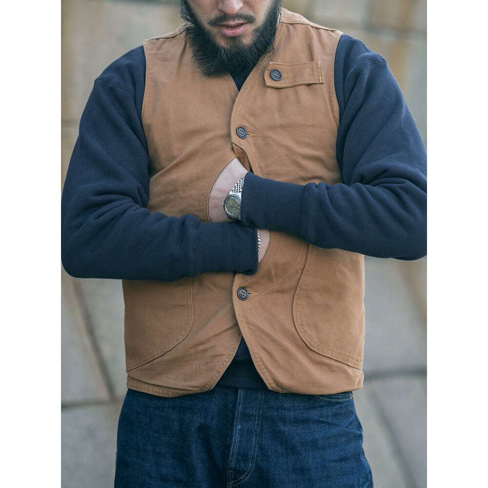 Bronson Heavyweight Canvas Hunting Vest Outdoor Multi-Pocket Waistcoat For Men