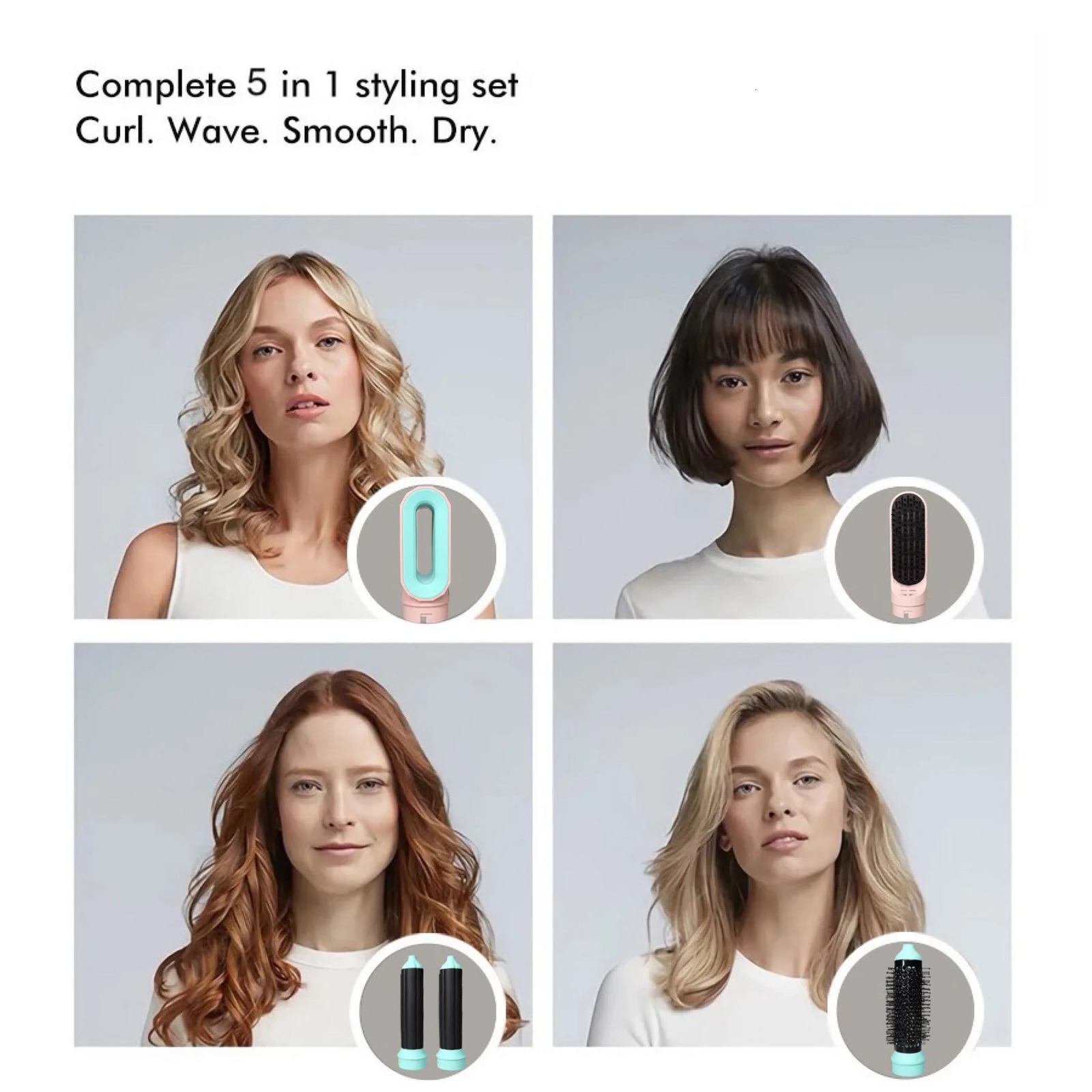 5-in-1 multi style n hair dryer 5-in-1 with curling bucket air brush styling tool multi style 241030