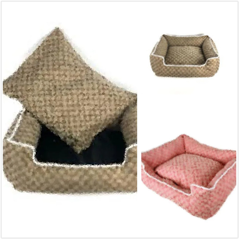 Designer With Classic Letter Brown Pink Pet Bed Soft Comfortable Cat Nest Fadou Dog House Kennel 875