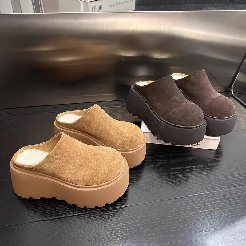 Mule slider womens shoes casual slider flat cover toe slider platform comfortable casual womens Pantofle 241031