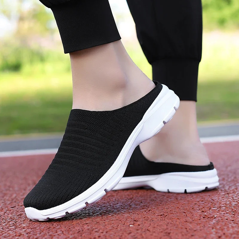 Men Summer Mesh Casual Shoes Breathable Half-pack Slippers Men Women Flat Fashion Walking Shoes Outdoor Men Sandals 241031