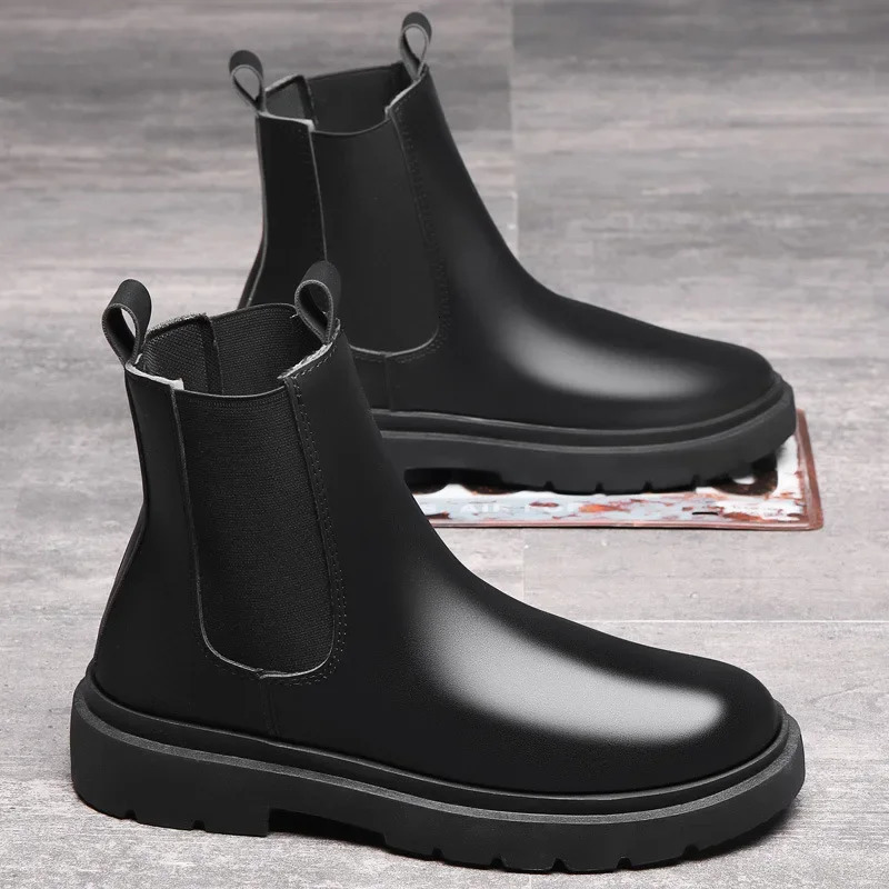 Womens boots Chelsea boots Mens casual leather cycling ankle boots Fashion waterproof shoes Mens boots 241031