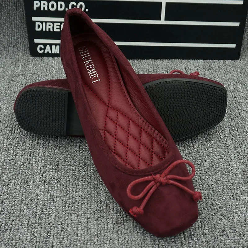 New 2024 Women's Flat Suede Leather Ladies Loafers Casual Ballerinas Moccasins Driving Shoes Large Size EU 35-42