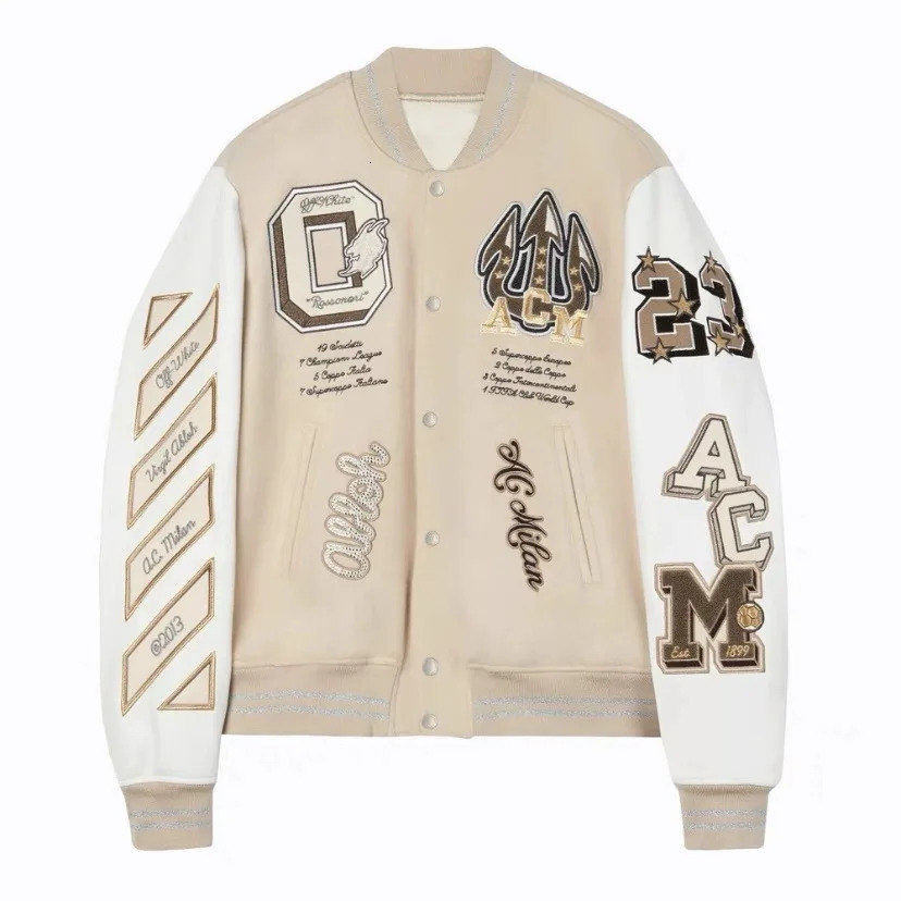Trendy Europe and The United States Mens Bomber Jacket Hiphop Letters Embroidery Splicing Leather Baseball Suit Y2K 241031