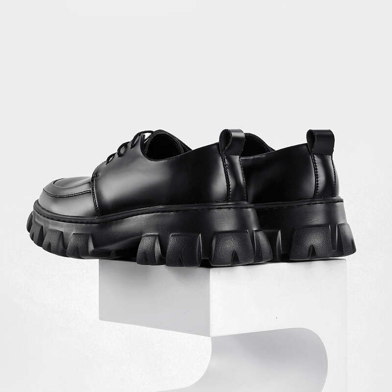 Male Leather Men 2023 New Chunky Platform Retro Work Spring Autumn Derby Shoes Highstreet Low Top Man Casual Flats 241107