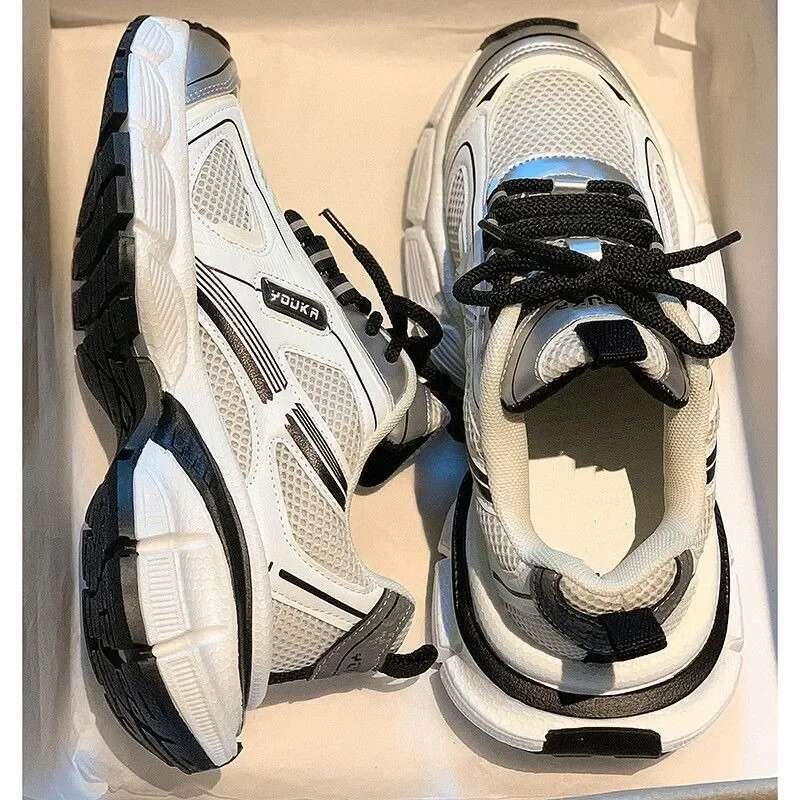 Dorky Dad 2024 Women's Fashion Sports Running Platform Clunky Sneakers Student Daily Walking Jogging Shoes