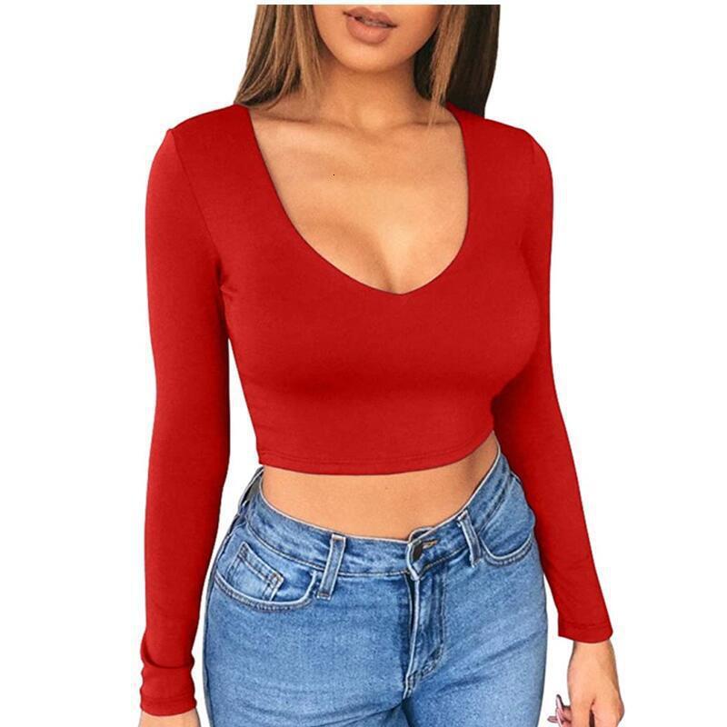 Designer slim fit spicy girl women's solid color base shirt sexy ultra short low cut exposed navel tight long sleeved T-shirt top