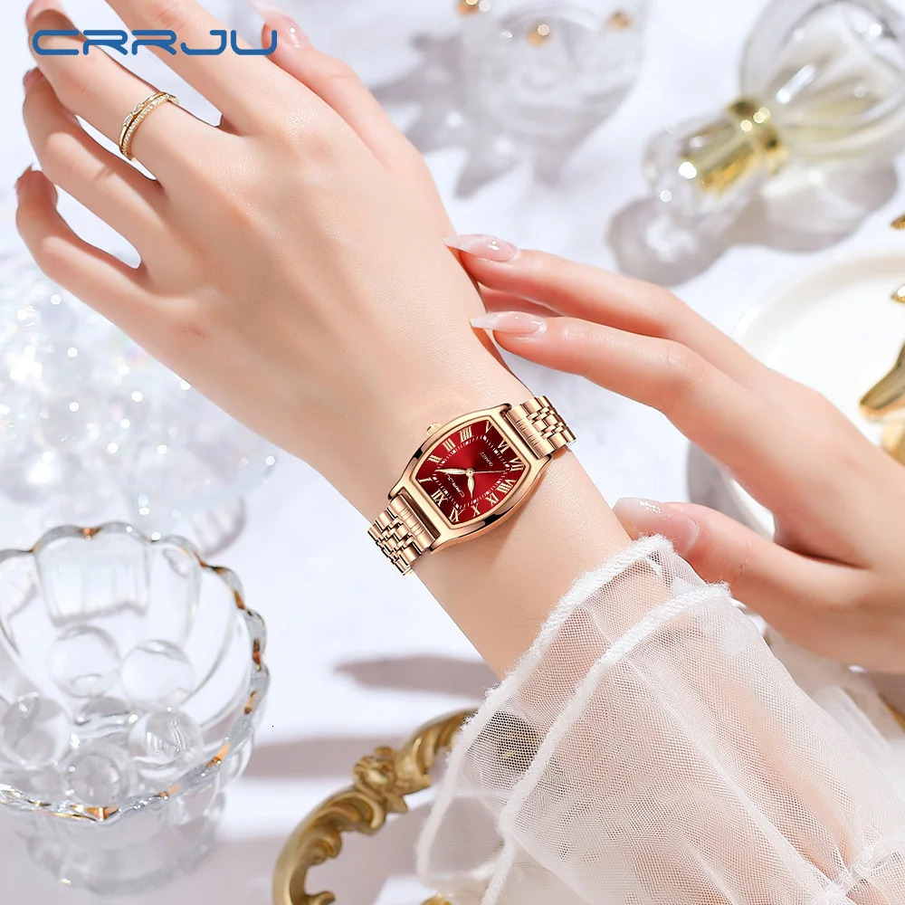 CRRJU Women Watches Creative Steel Dress Bracelet Wristwatches Ladies Square Waterproof Female Relogio Feminin 241030