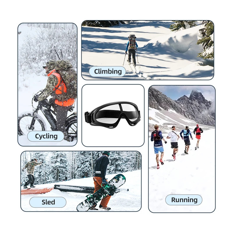 ROCKBROS Ski Snowboard Goggles Winter Windproof Skiing Glasses Cycling Sunglasses Outdoor Anti-Fog Sports Eyewear Snowmobile 241031