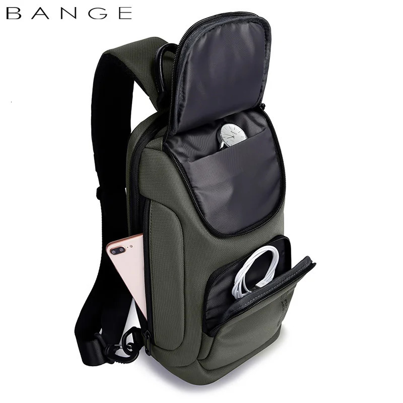 BANGE Crossbody Bag For Men Portable Waterproof Shoulder Messenger Bags Male Travel Short Trip Chest Fit 97 Inch iPad 241029