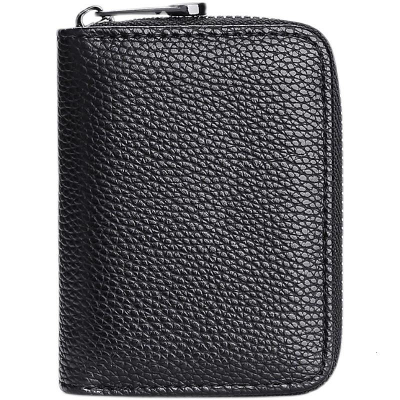 New designer fashionable solid color lychee pattern bag with multiple slots, large capacity, ID card, driver's license clamping, compact high-end