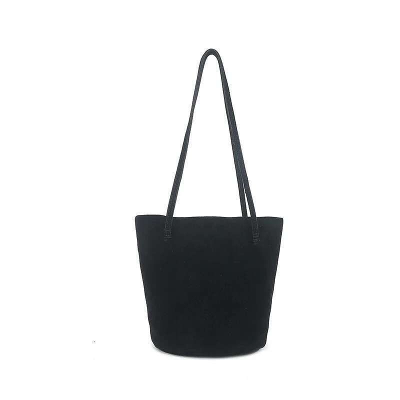 2024 New Genuine Frosted Cowhide Bucket Bag Underarm Handbag