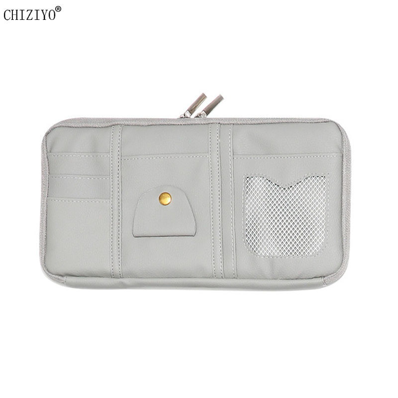 New Newest Sun Organizer Storage PU Visor Clip Sunglasses Holder Card Ticket Bag Pouch Car Styg