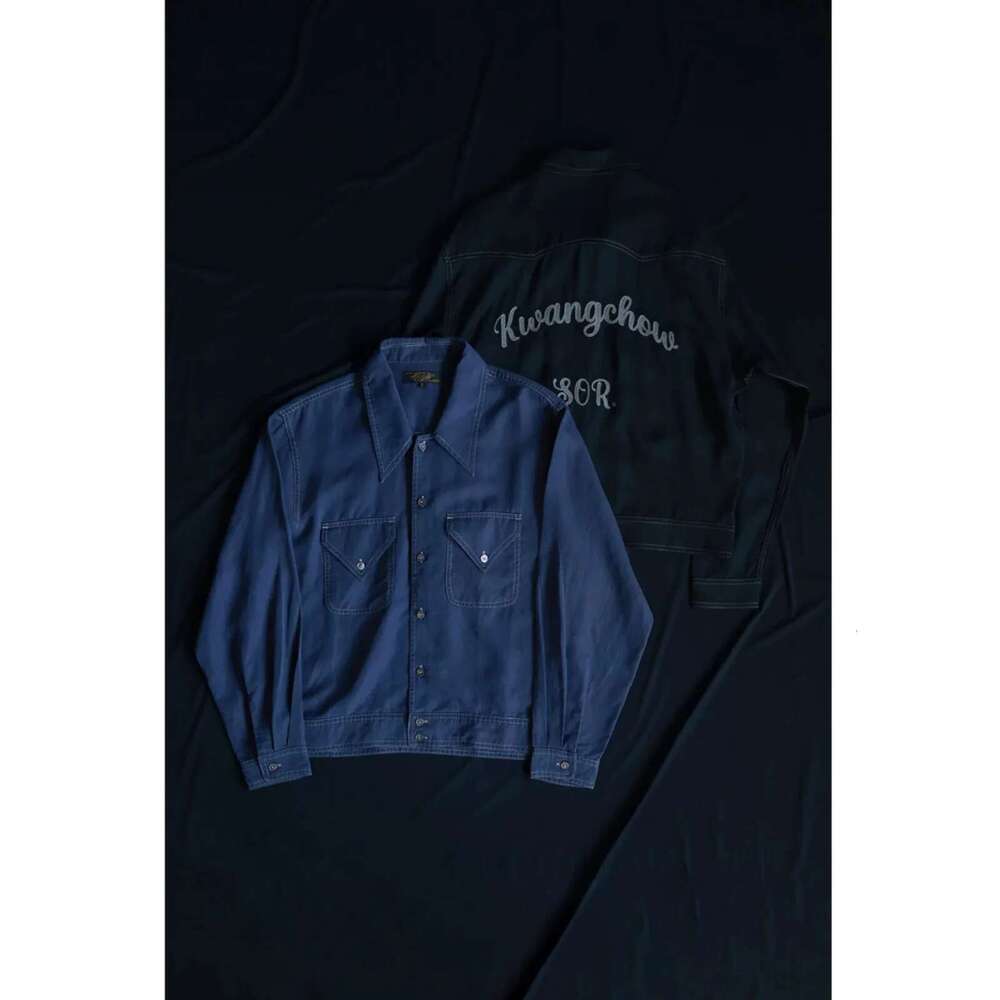 Second Order Men's Embroidery Western Urban Vintage Style Long Sleeve Shirt Jacket