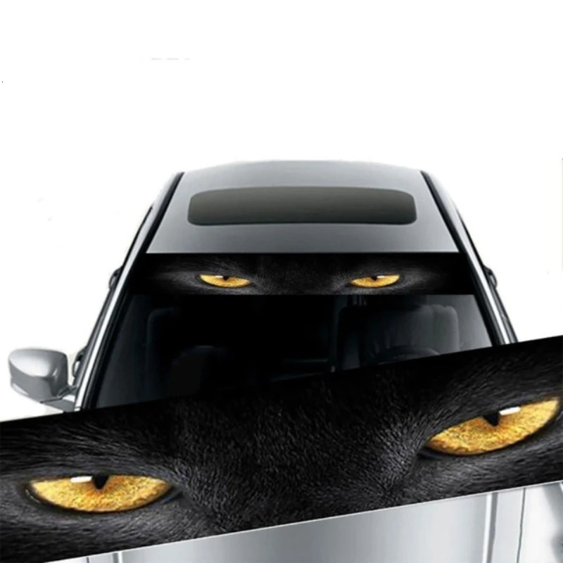 New 3D Car Stickers Wolf Eyes And Skull Pattern For Front Windshield Auto Rear Window Sunscreen Vinyl Decals Cool Animal Decoration