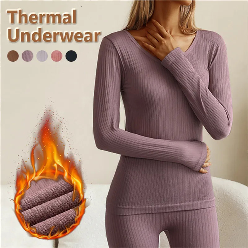 Womens Thermal Underwear Winter Clothes Seamless Thick Warm Lingerie Women Thermal Clothing Set Women Underwear Set 241031