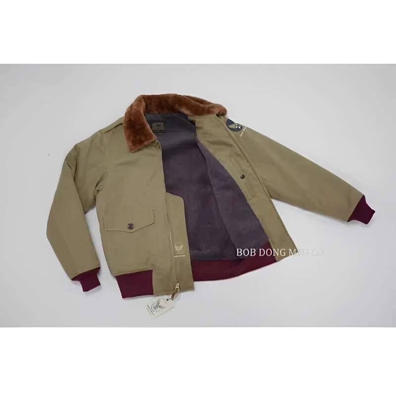 BOB DONG B-10 Bomber Jacket Vintage Style Flight Clothing Warm Wool Ed Short Coat
