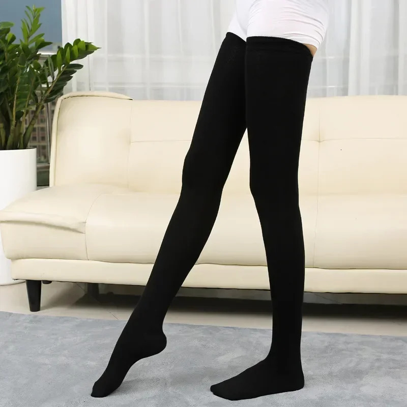 Autumn and Winter Warm 80cm Knee Socks Women Cotton Thigh High Over The Knee Stockings Ladies Girls Long Stocking Sexy High Sock 241031