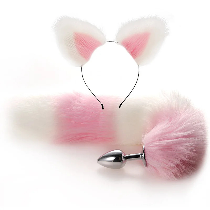 Sexy Fox Metal Butt Plug Tail Set With Hairpin Kit Anal Butplug Tail Prostate Massager Butt Plug For Couple Cosplay 5 Colors 241031