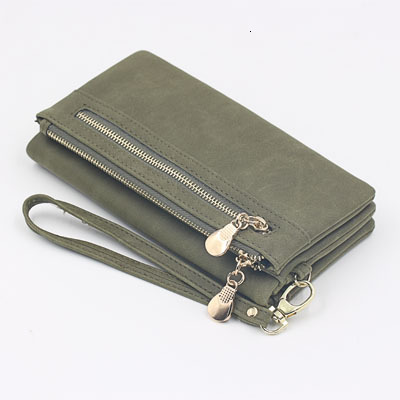 New designer double zipper frosted large capacity women's wallet long handbag
