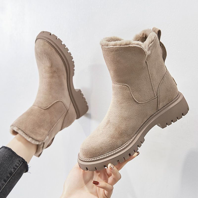 free shipping designer snow fur furry winter womens boots thick bottom plush anti slip shoes martin boot mens booties