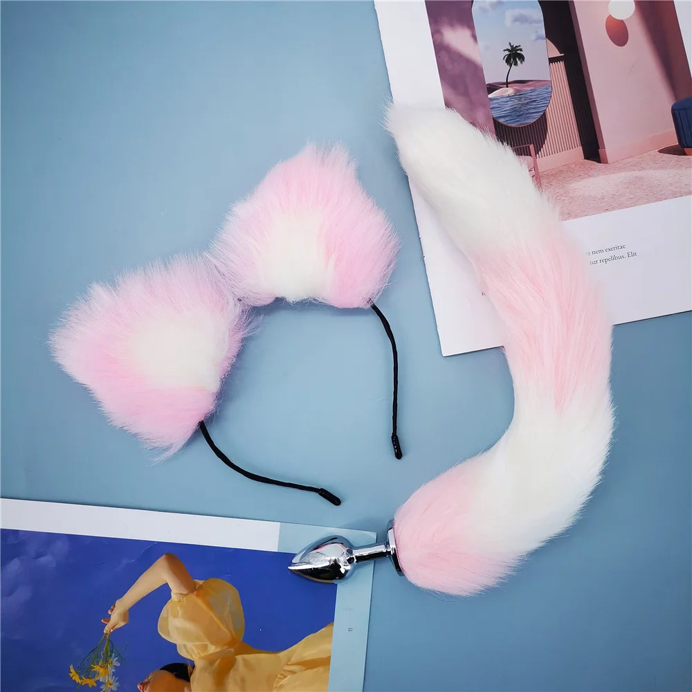 Sexy Fox Metal Butt Plug Tail Set With Hairpin Kit Anal Butplug Tail Prostate Massager Butt Plug For Couple Cosplay 5 Colors 241031