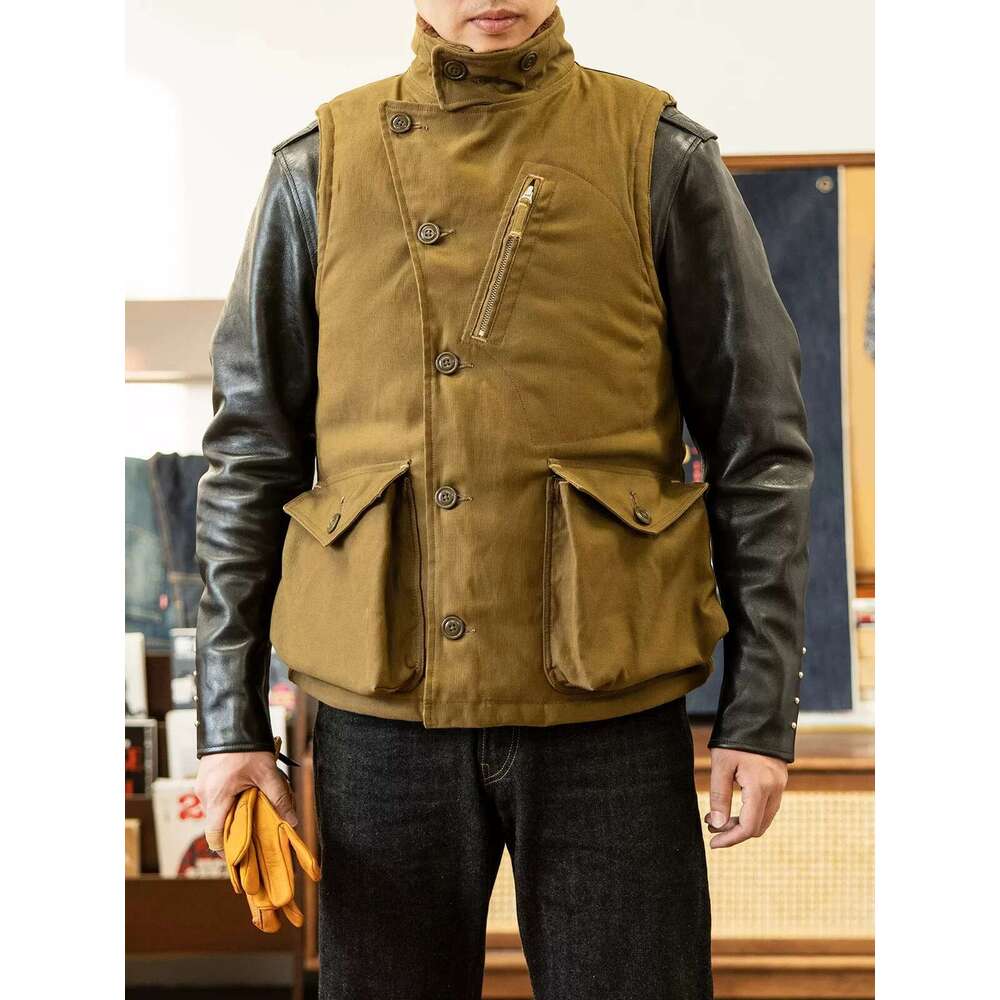 Red Tornado Heavy Aviators Vest Vintage Style Men's Wool Alpaca Ed Waistcoat