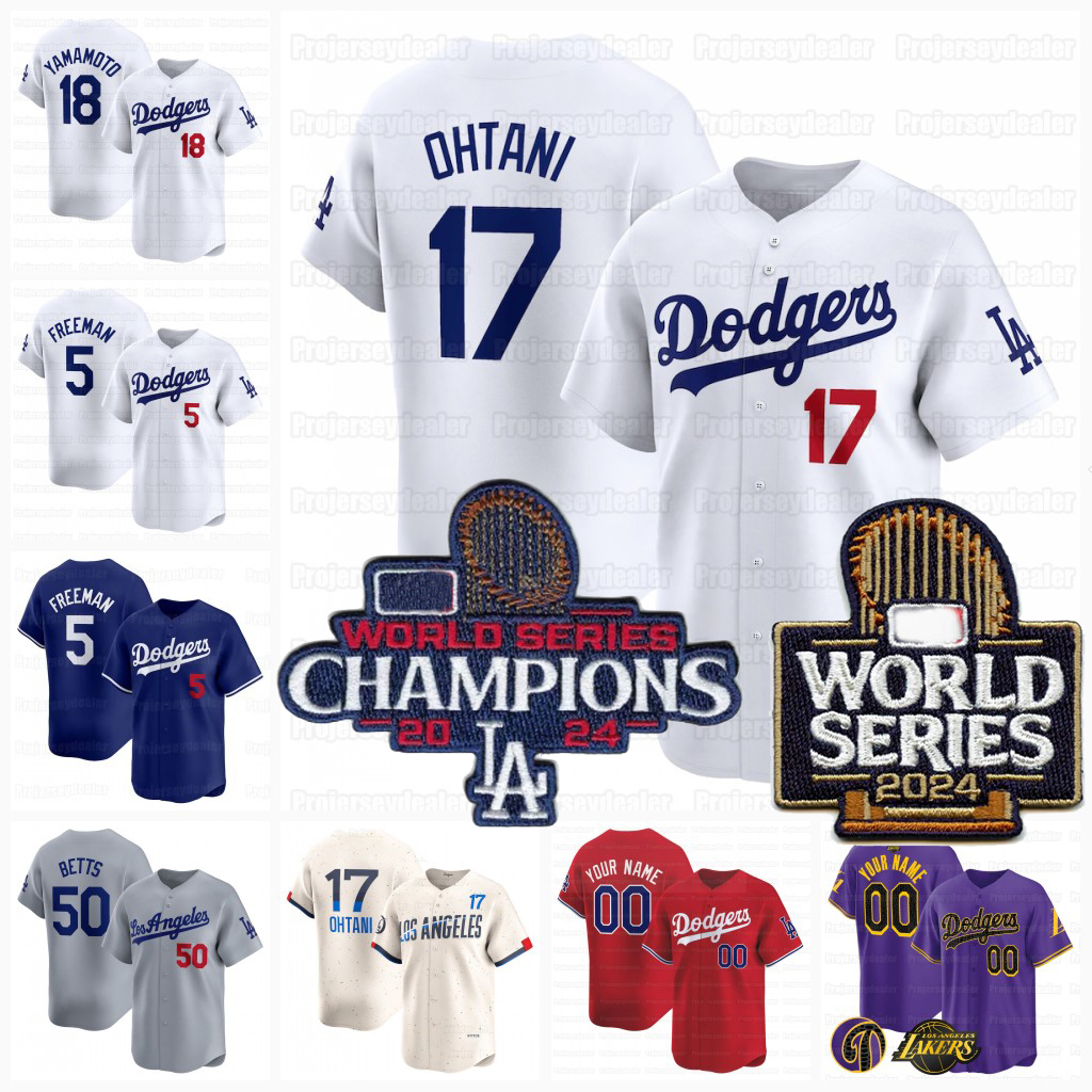 2024 World Series Champion Dodgers Shohei Ohtani Jerseys Mookie Betts Yoshinobu Yamamoto Freddie Freeman Taylor Julio Urias Muncy Kiermaier