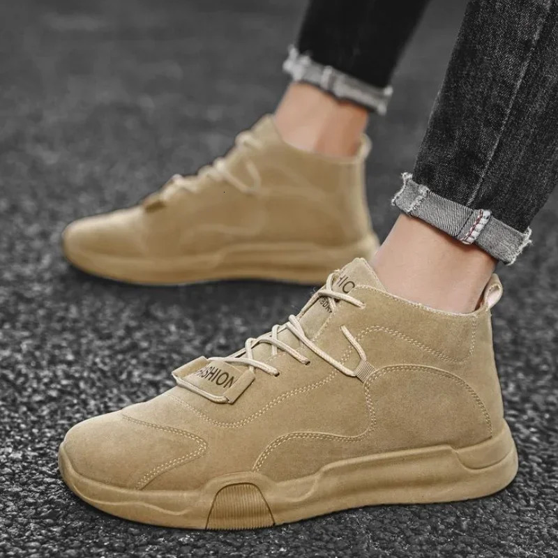 Anti slip work shoes mens industrial safety boots lace retro high-quality size 44 fashionable shoes 45 241031