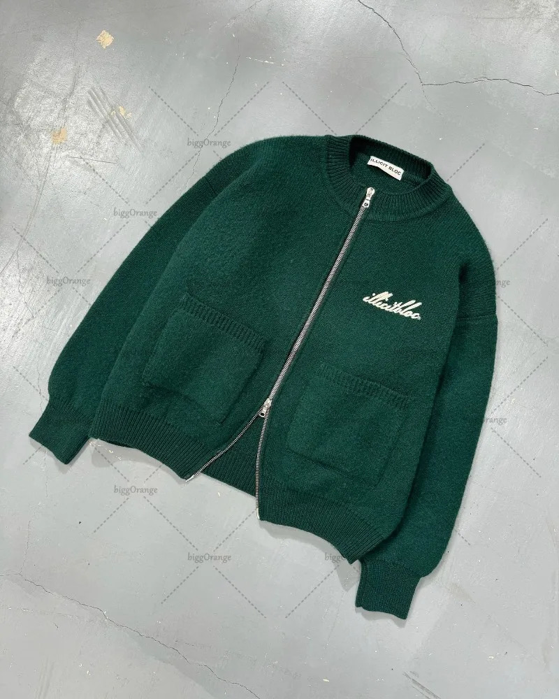 Hiphop Retro Streetwear Sweater High Street Harajuku Letter Embroidery Colorful Zipper Cardigan Men Casual Fashion Jacket 241031
