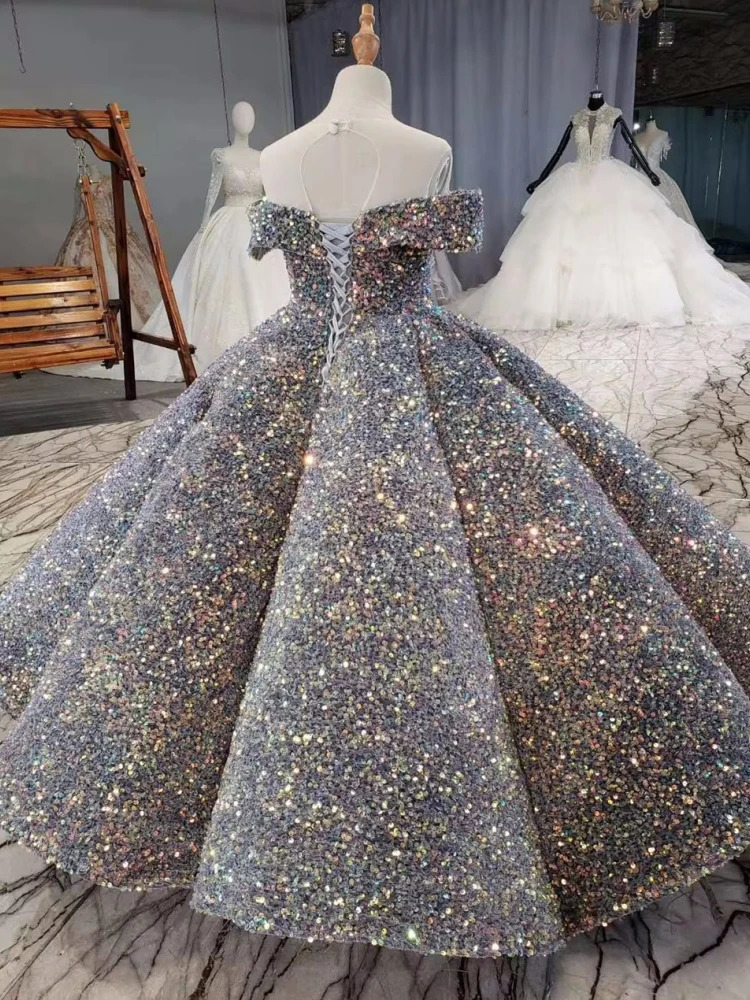 Flower Girl Dresses Ball Sparkly Sequins Beaded Party Princess Kids Pageant Gowns Piano Performance First Communion 241030